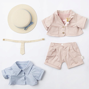 Медведь Lina TeddyTales "Сладкая парочка", M, в костюме, молочный, 30 см